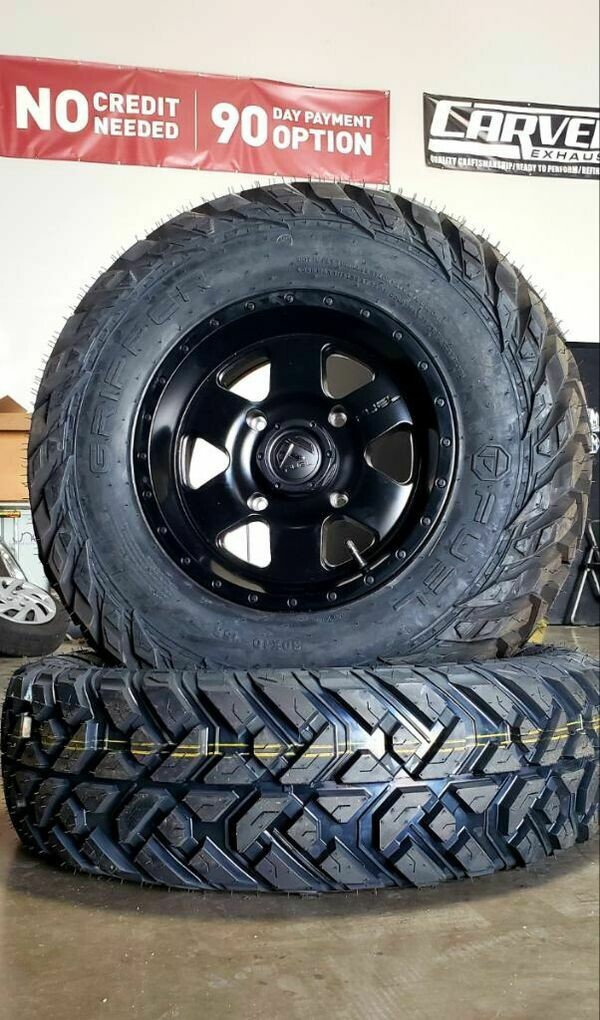 Fuel Podium D618 15x7 4x137 13mm Matte Black Wheels & EFX Gripper 30x10R15 Dot Tires