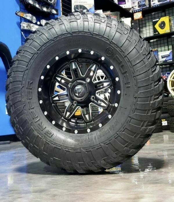 Fuel Lethal D567 15x7 4x156 13mm Gloss Black Milled Wheels & EFX Gripper 30x10R15 Dot Tires