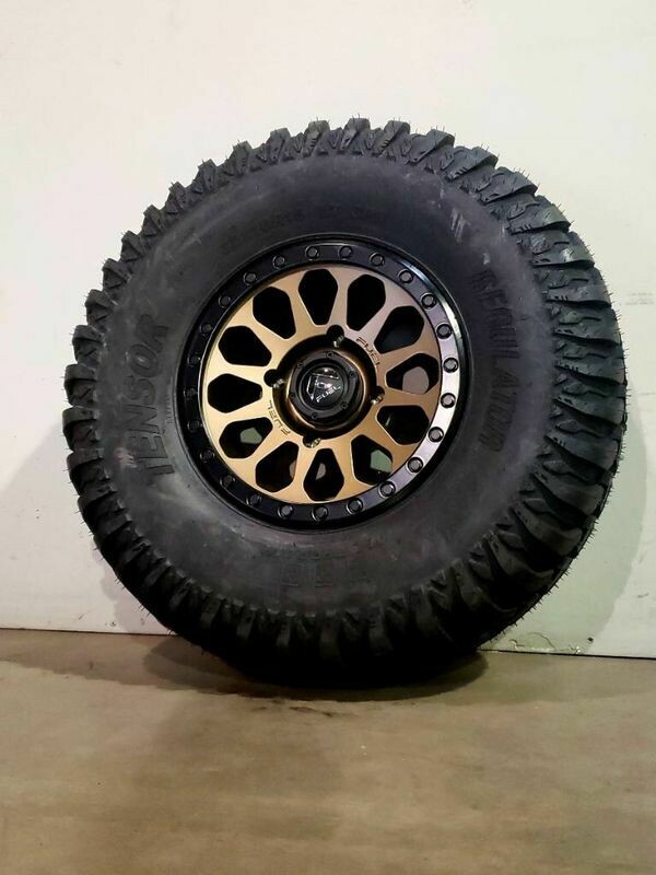 Fuel Vector D600 15x7 4x156 13mm Bronze Black ring Wheels & Tensor Regulator 32x10R15 Dot Tires