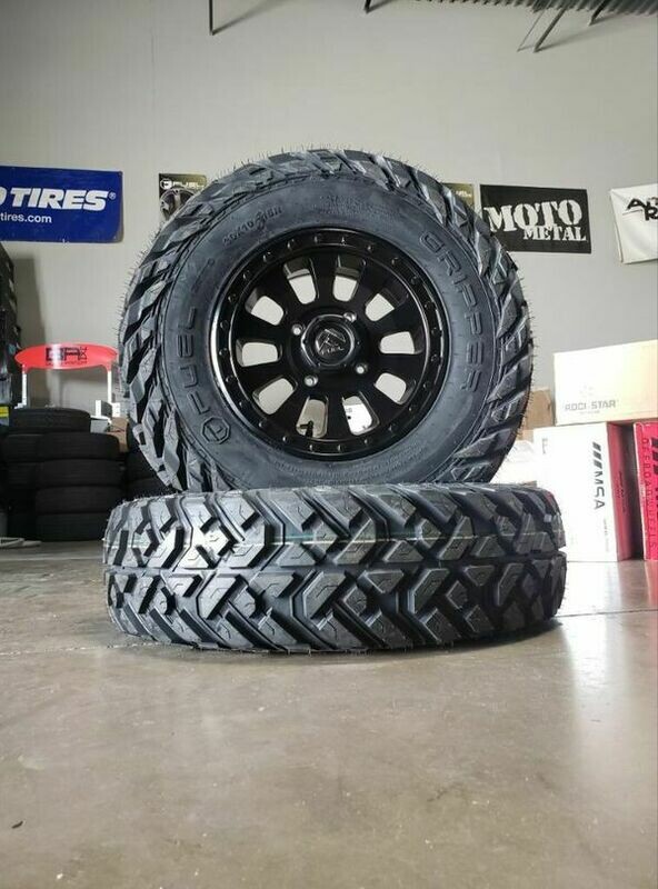 Fuel Tactic D630 15x7 4x156 38mm Satin Black Wheels & EFX Gripper 30x10R15 Dot Tires
