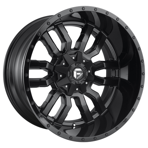 Fuel D596 Sledge 17x9 5x114.30/5x127.00 Matte Black Gloss Black Lip (-12mm) Wheel