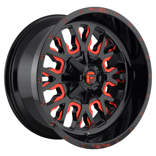 Fuel D612 Stroke 17x9 6x135.00/6x139.70 Gloss Black Red Tinted Clear (1mm) Wheel