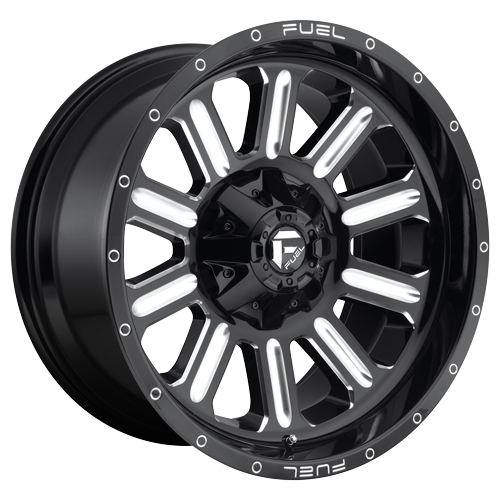 Fuel D620 Hardline 17x9 6x135.00/6x139.70 Gloss Black Milled (-12mm) Wheel