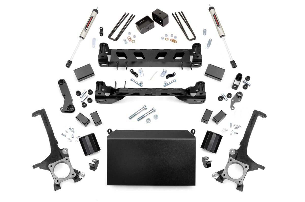 Rough Country 4" Toyota Suspension Lift Kit with V2 Monotube Shocks For 16-20 Tundra 4wd/2wd