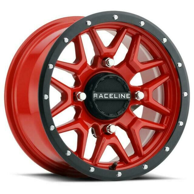 Raceline A94R Krank 15x7 4x156 +10 Non-Beadlock Red & Black Wheel