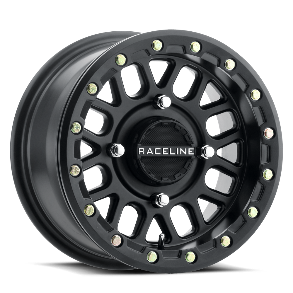 Raceline A93B Podium 15x6 4x137 +40 Beadlock Satin Black Wheel