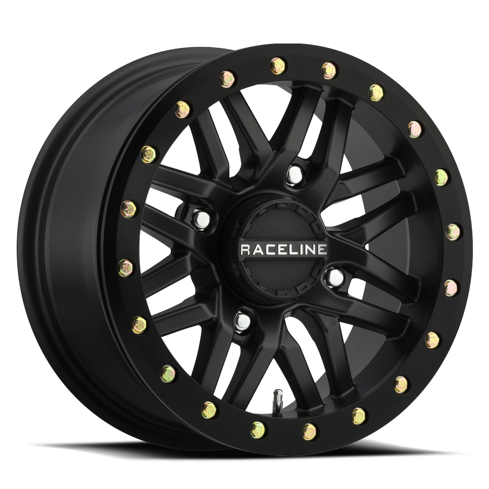 Raceline A91B Ryno 14x7 4x137 +10 Beadlock Satin Black Wheel