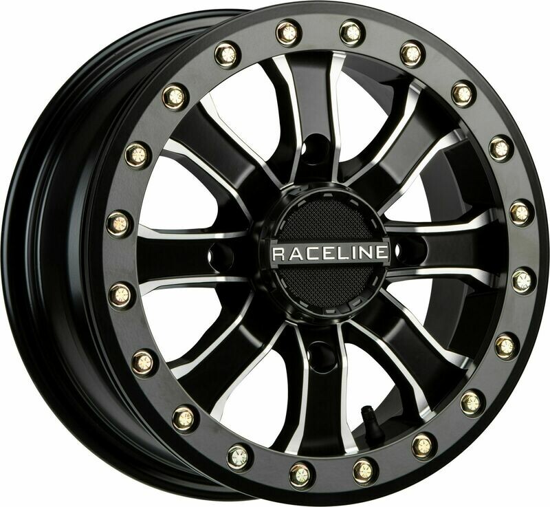 Raceline A71MB Mamba 15x6  4x137 +40 Beadlock Black W/ Machined Wheel