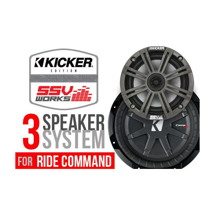 Polaris RZR XP1000 Complete Kicker 3-Speaker Plug-&-Play Kit for Ride Command Systems