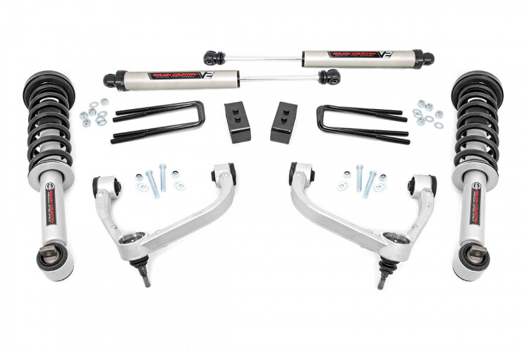 Rough Country 3" Ford Bolt-On Arm Lift Kit (14-20 F-150 4WD) With V2 Monotube Shocks