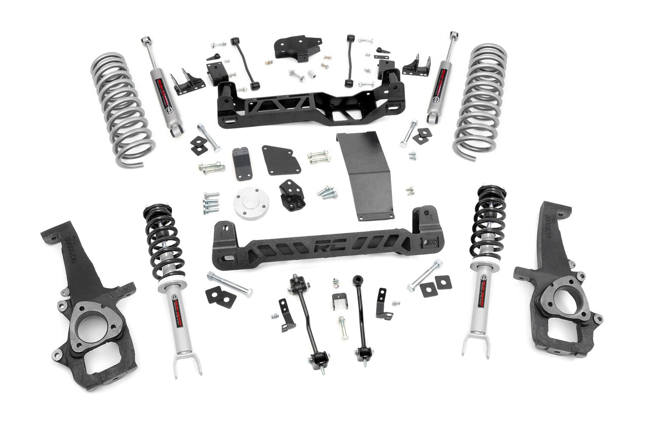 Rough Country 6" Dodge Suspension Lift Kit (12-18 Ram 1500 4WD) With Lifted Struts & Rear Variable Rate Coils