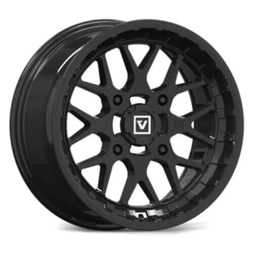 4-Valor Offroad V03 UTV 14x7 4x156 +25mm Gloss Black Wheels