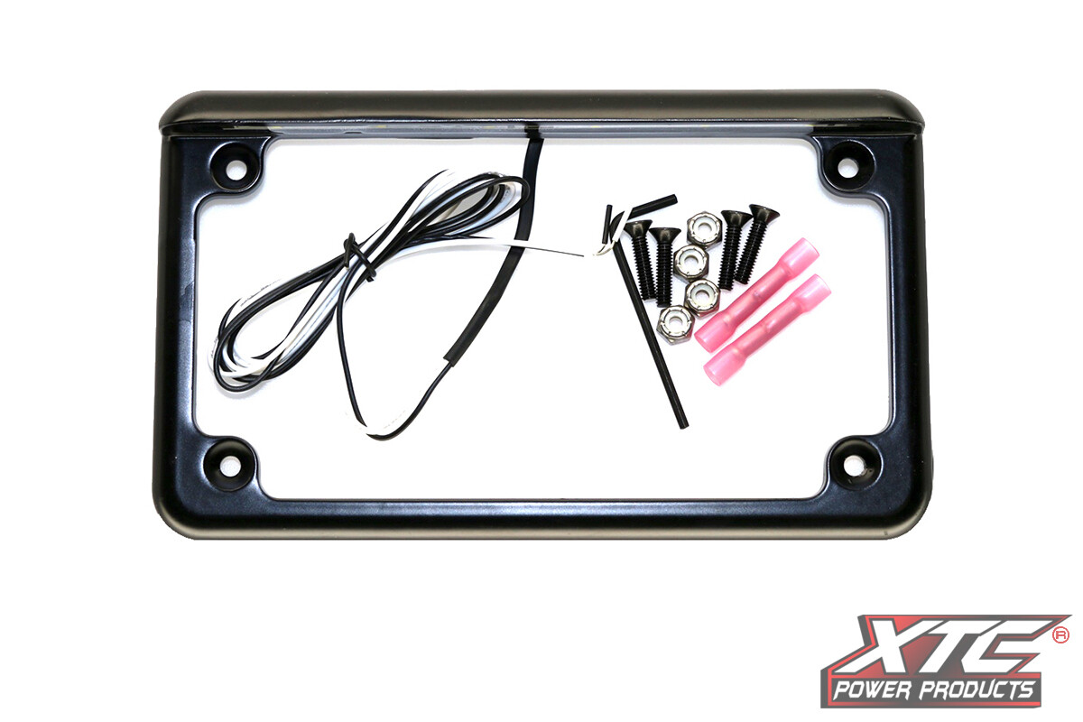 UTV Motorcycle rear 6″ 6 Led License Plate Frame – Black