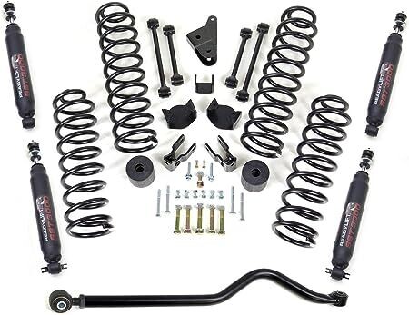 Ready Lift 4" Coil Spring Lift Kit with Adjustable Rail Bar and Shock Absorbers SST3000 FOR 2007-2018 Jeep Jk Wrangler