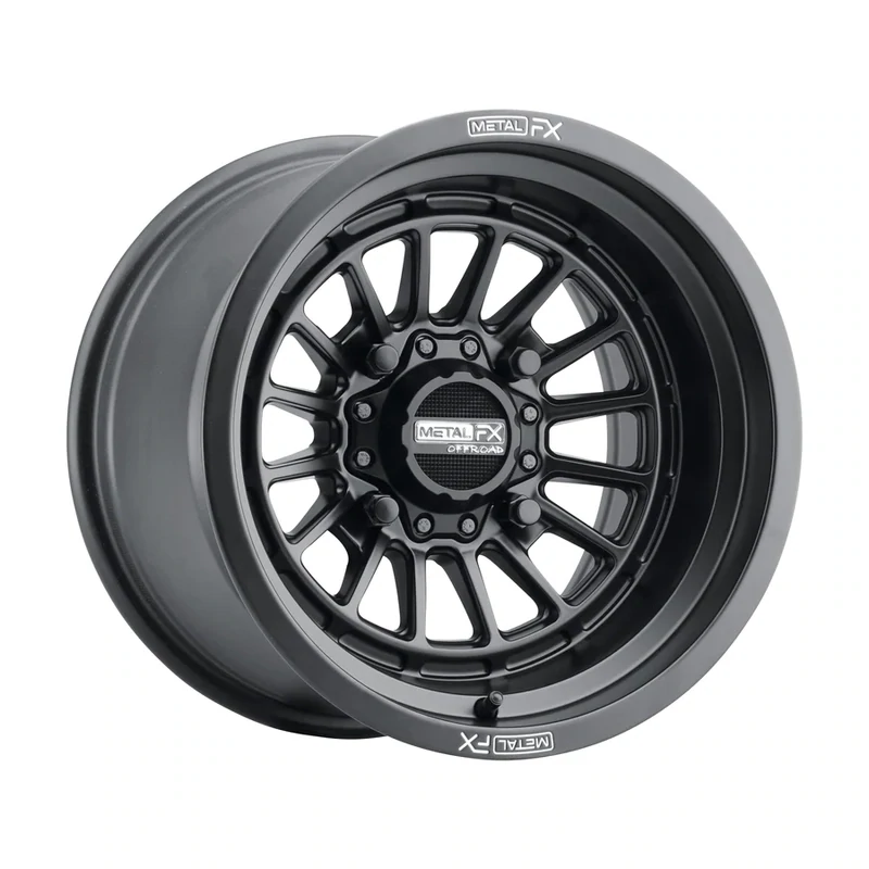 Metal FX Delta Non-Beadlock 15x7 4x156 +25 Satin Black Wheels