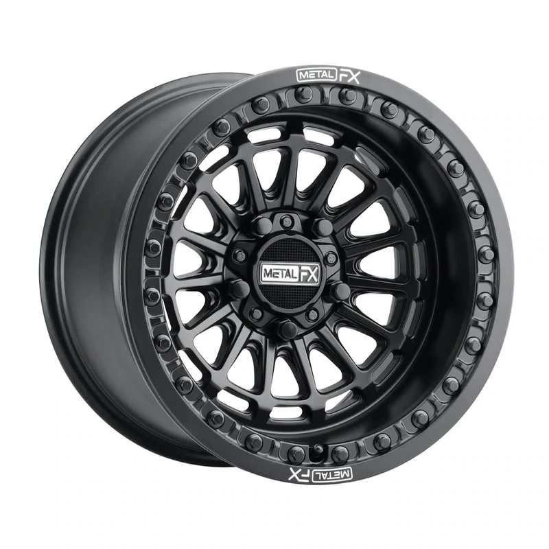 Metal FX Delta R Beadlock 15x7 5x114.3 +38 Satin Black Wheels