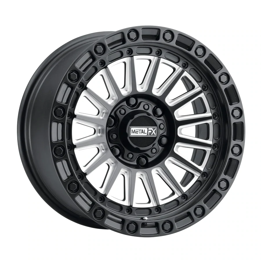 Metal FX Rogue Truck 20x9 6x139.7 -6mm Satin Black Contrast Cut Wheels