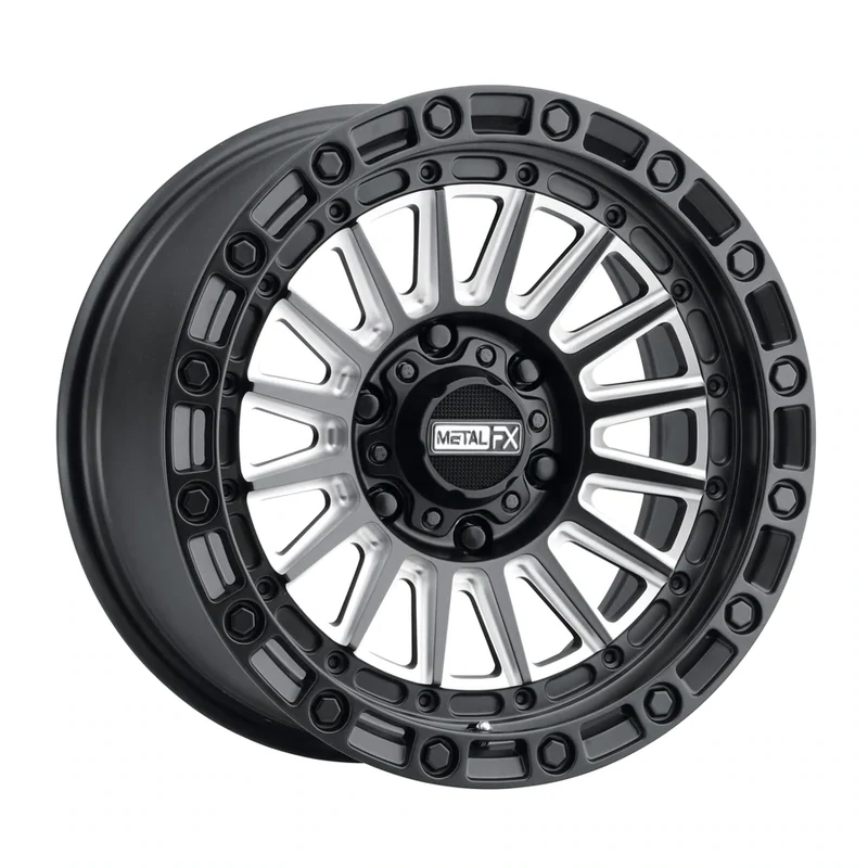Metal FX Rogue Truck 20x9 6x139.7 -6mm Satin Black Contrast Cut Wheels