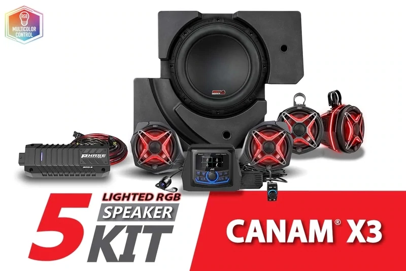 2017-2023Can-Am X3 Lighted 5-Speaker Plug-and-Play System W/JVC Radio Bluetooth