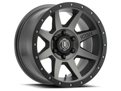 4-Icon Rebound 17x8.5 6X5.5 6X139.7 0/4.75"BS Titanium Wheels