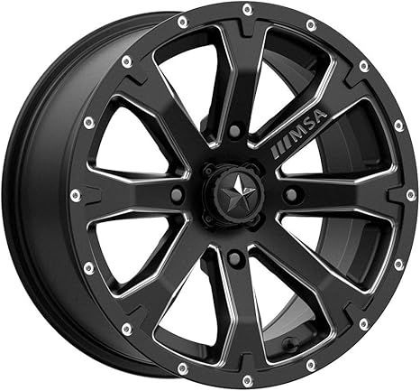 MSA MA42 15x7 4x137 S-BLK MILL 10MM UTV Wheel