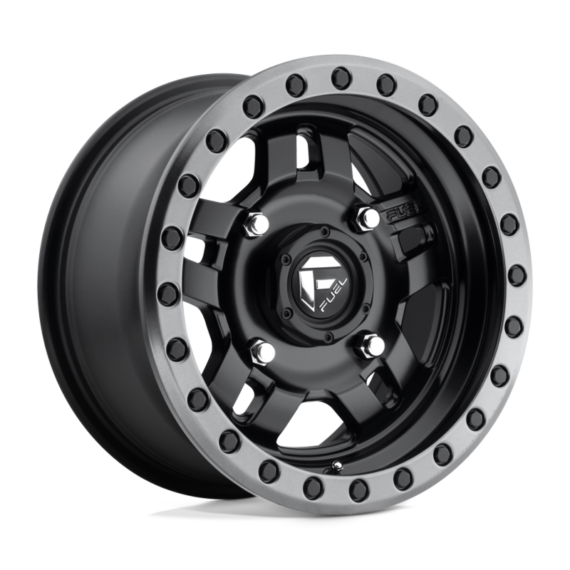 Fuel D557 15x7 4x136 4x137 +13mm Matte Black Gun Metal Ring Wheel