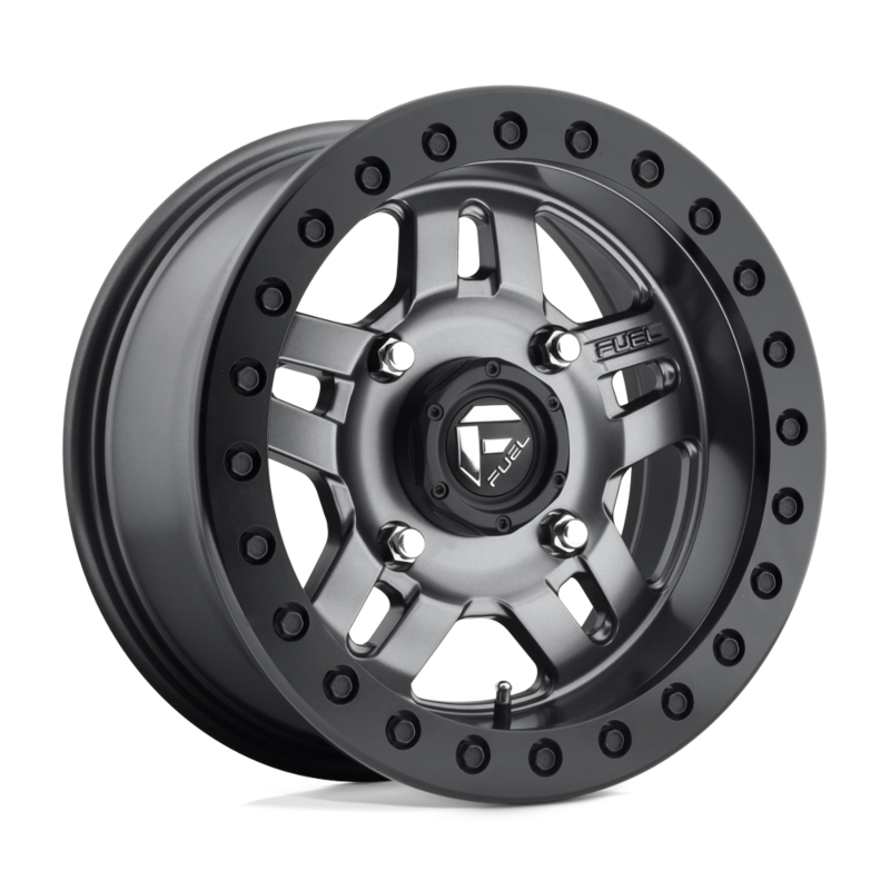 Fuel D918 15x7 4x136 4x137 BeadLock  +13mm Matte Gunmetal Black Ring Wheel