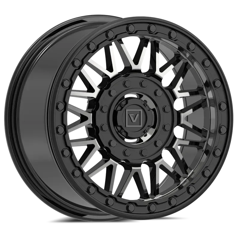 1 Valor Offroad V08 Beadlock UTV 15x7 4x137 4x156 +30mm Dark Tint Wheels