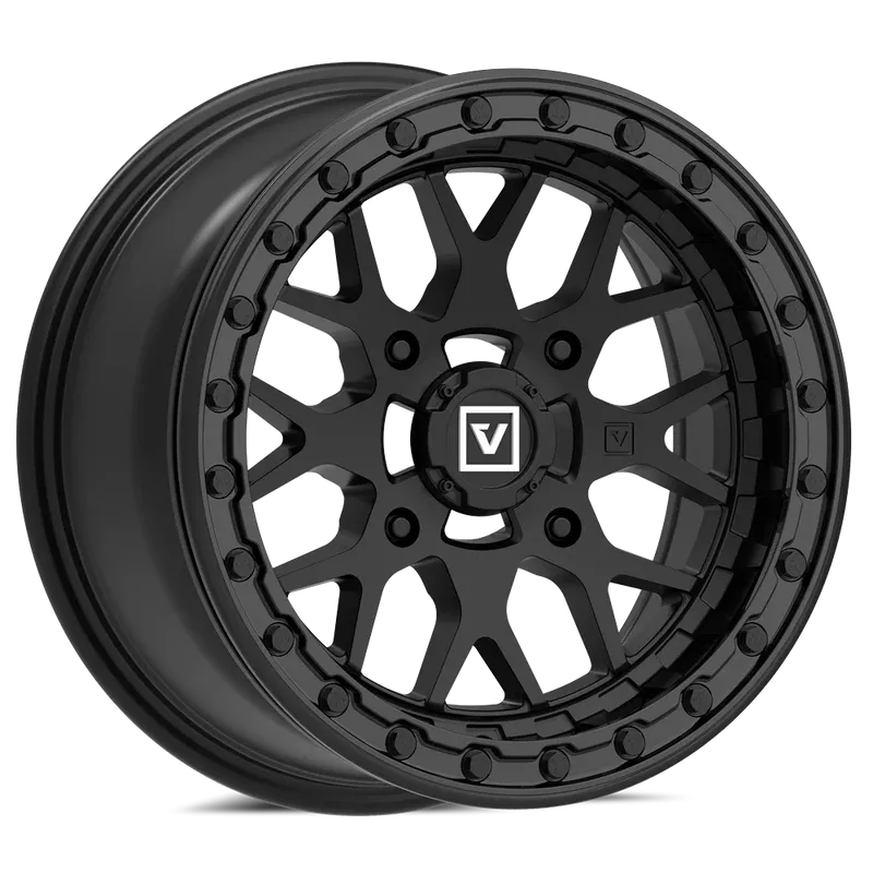1 Valor Offroad V07 Beadlock UTV 15x7 4X136 4x137 +25mm Satin Black Wheel