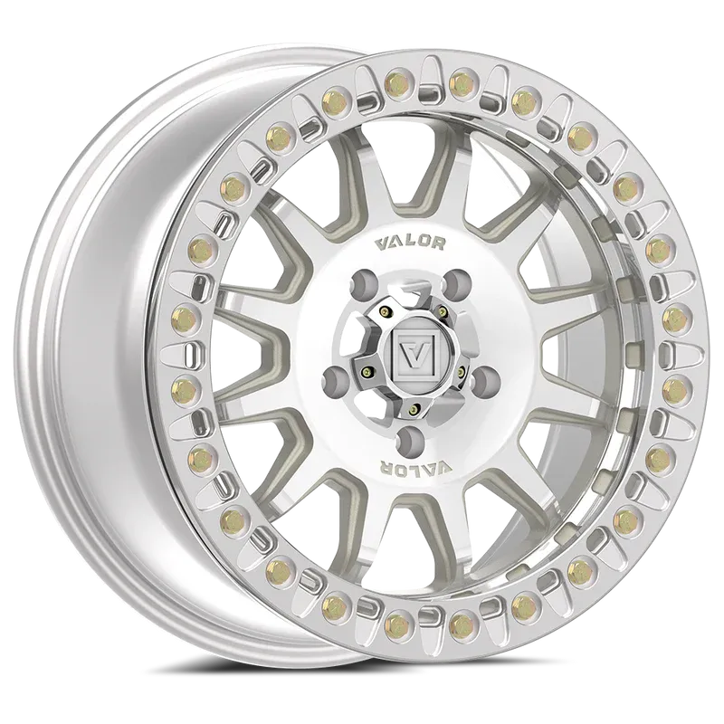 Valor V09 UTV Beadlock 15x7 5x4.5 5x114.3 +40 Raw Machined Wheels