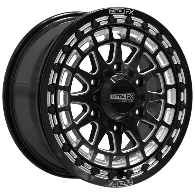 Metal FX BeadLock Outlaw 6R 15x7 6x5.5 61mm Satin Black Contrast Cut Wheel