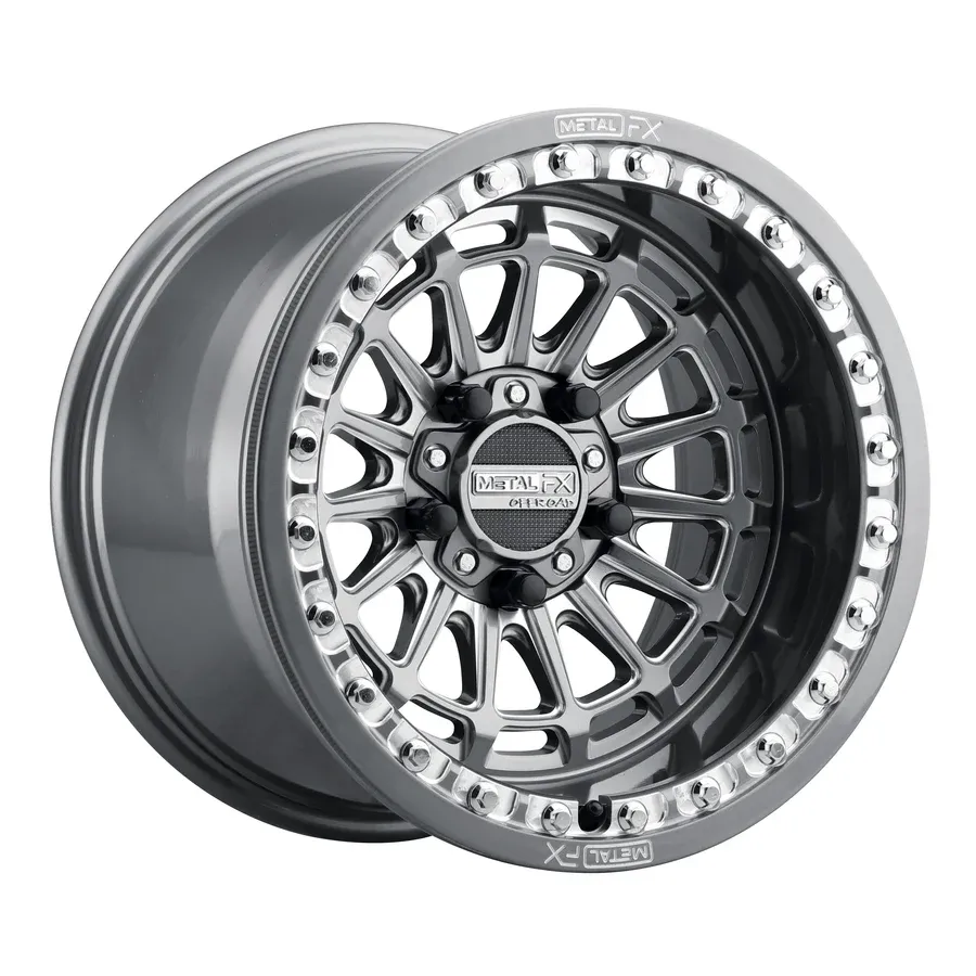 Metal FX Delta R Beadlock 15x7 5x114.3 +38 Gunmetal Contrast Cut Wheels