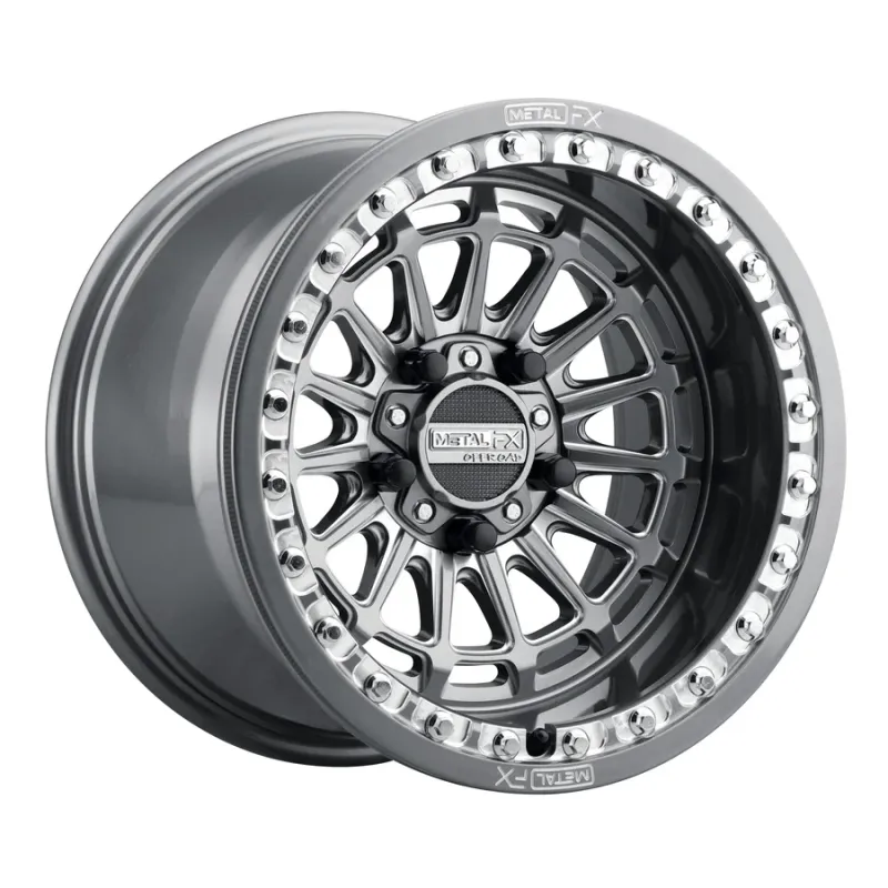 Metal FX Delta R Beadlock 15x7 5x114.3 +38 Gunmetal Contrast Cut Wheels