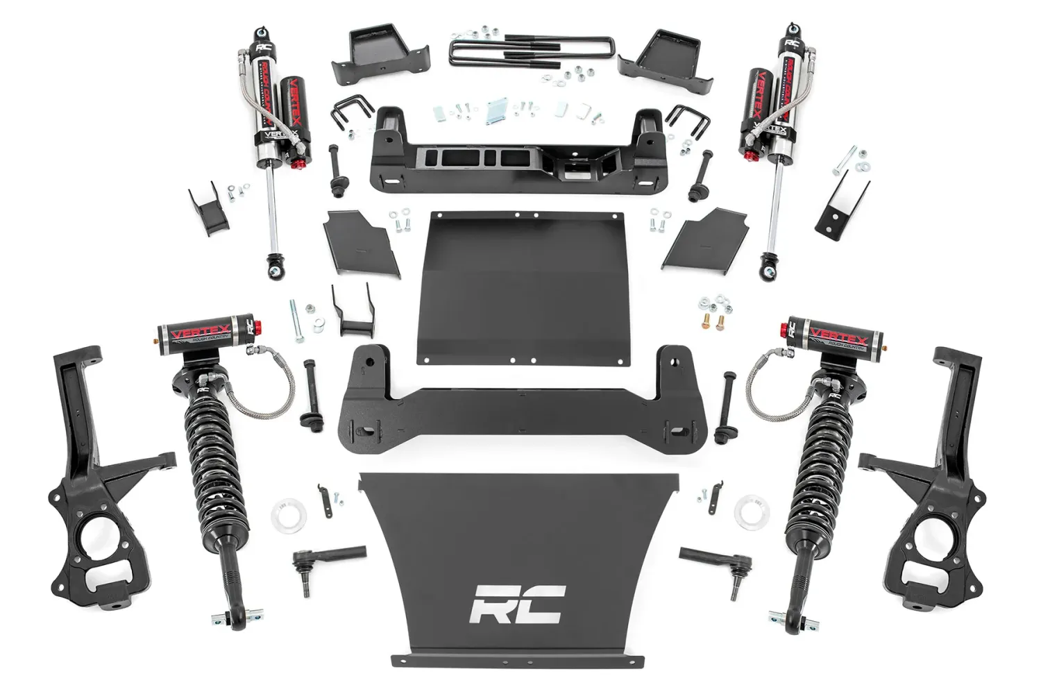 Rough Country 4" Suspension Lift Kit (19-20 GMC 1500 TRAILBOSS/AT4 PU 4WD) With Vertex Adjustable Coilovers