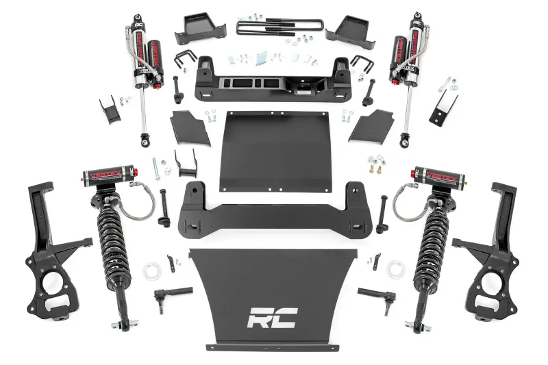 Rough Country 4" Suspension Lift Kit (19-20 GMC 1500 TRAILBOSS/AT4 PU 4WD) With Vertex Adjustable Coilovers