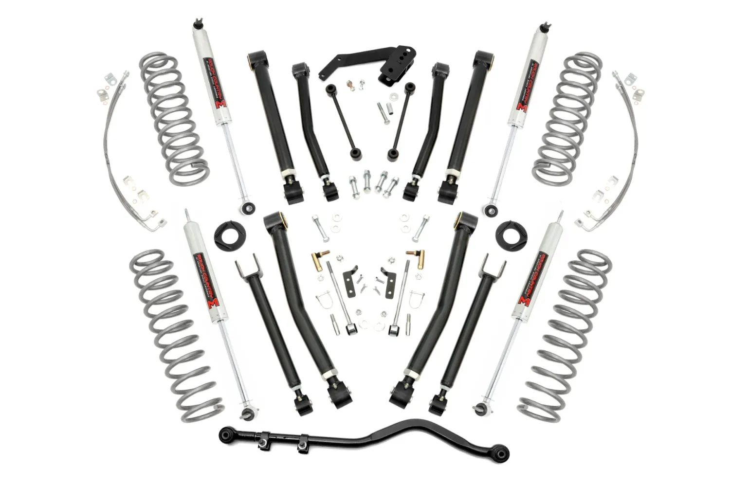 Rough Country 4 Inch Suspension Lift Kit (M1 Monotube) For 07-18 Jeep Wrangler JK 4WD 2 Door