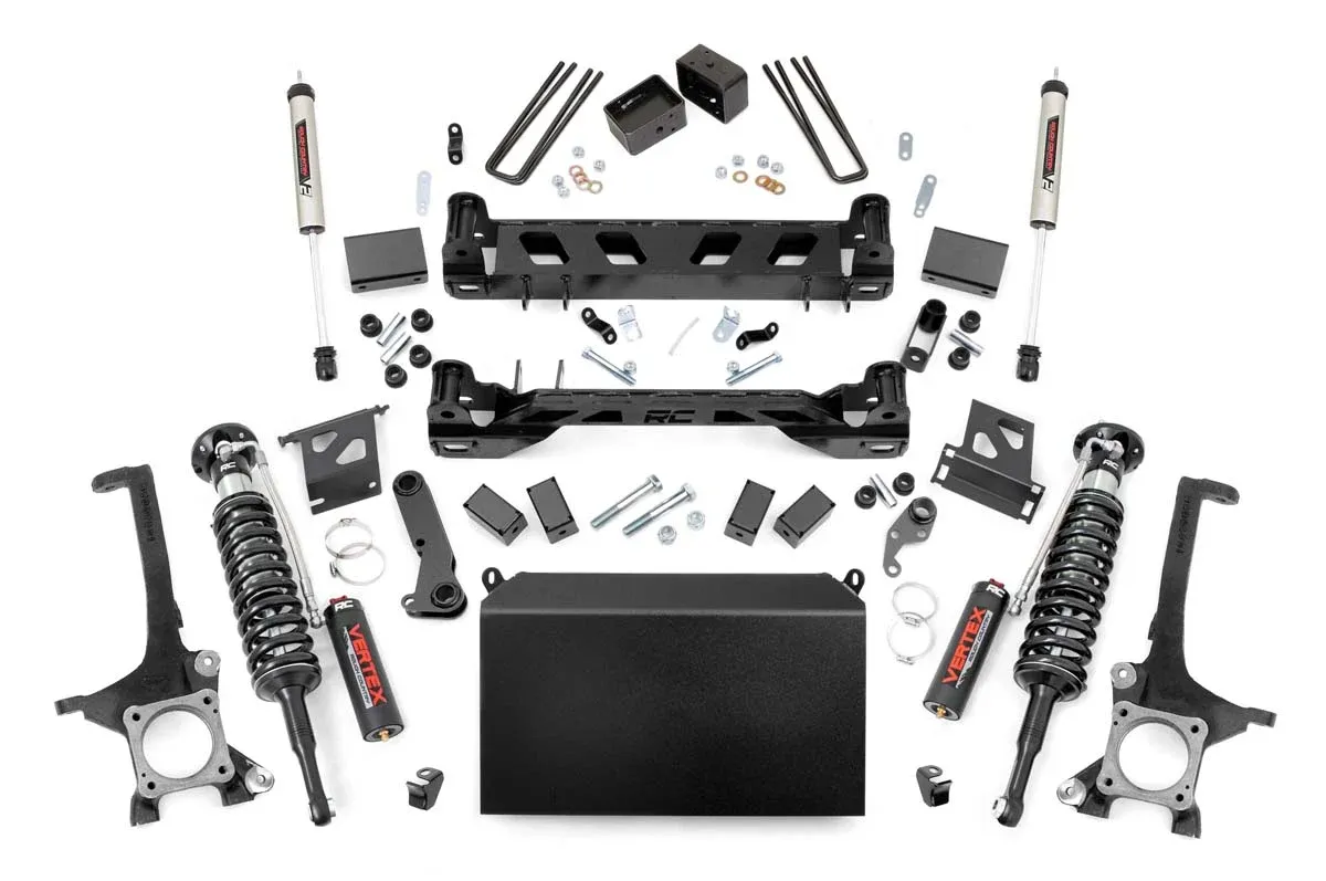 Rough Country 6" Suspension Lift Kit with Vertex Coilovers W/V2 Rear Shocks For 16-21 Toyota Tundra 2wd/4wd