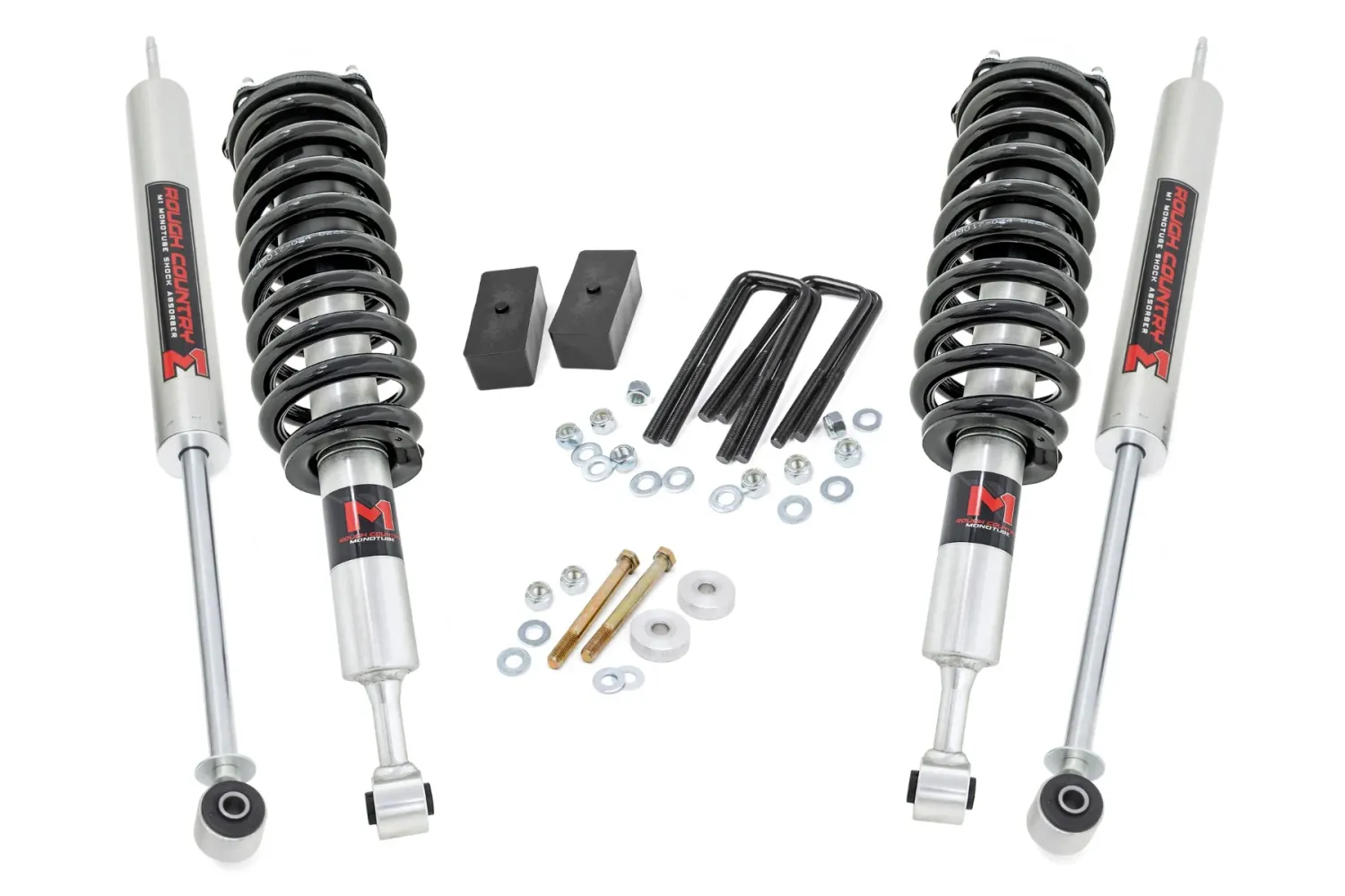 Rough Country 3 Inch Suspension Lift Kit For (05-23 Toyota Tacoma 4WD) With M1 Struts W/M1 Rear Shocks