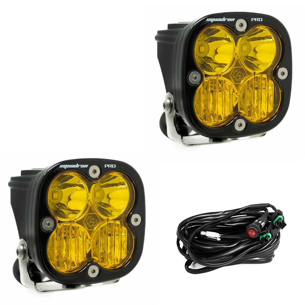 Baja Designs Amber Lens Driving Combo Pattern Squadron Pro Series LED Light Pods Pair