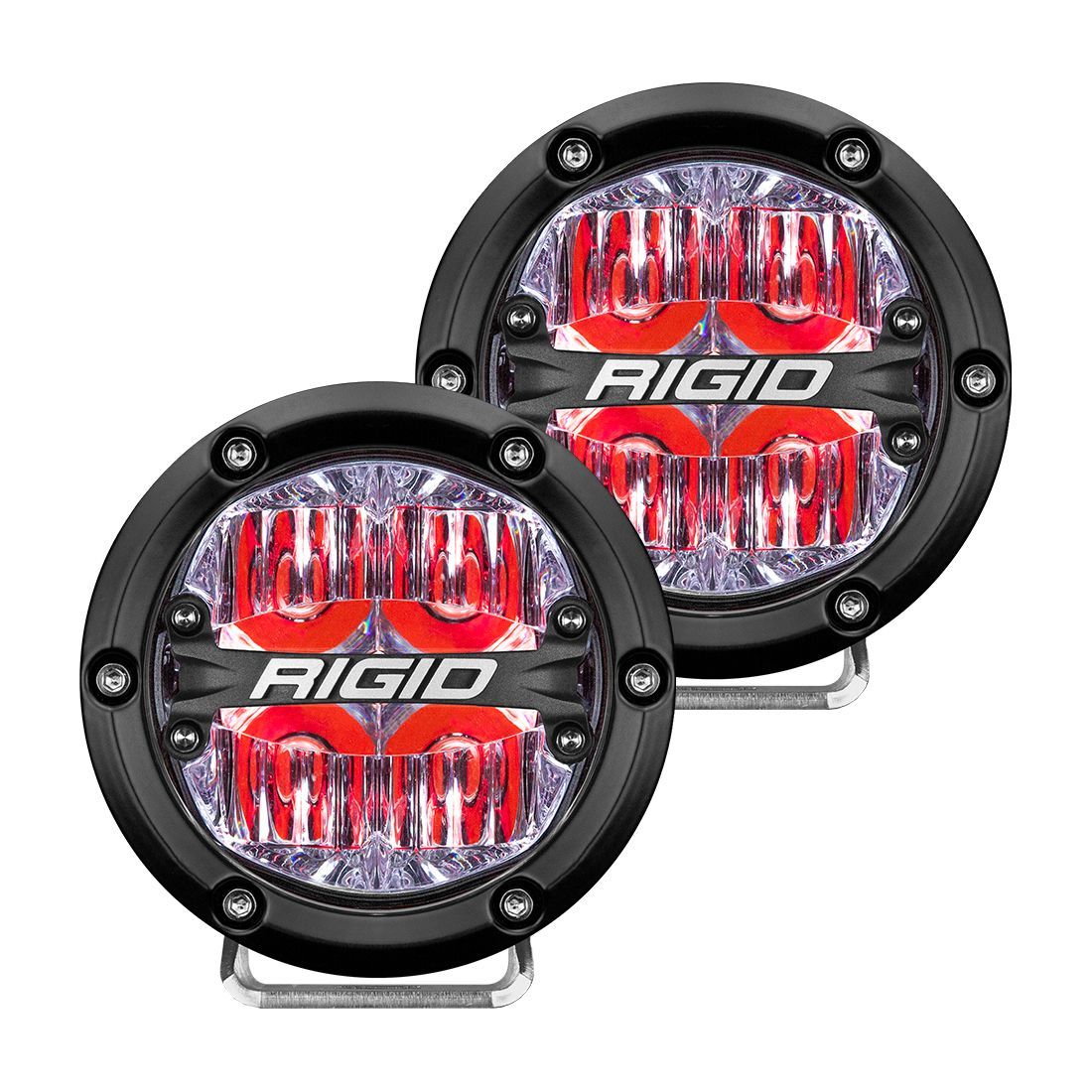 RIGID Industries 360-Series 4 Inch Led Off-Road Drive Beam Red Backlight Pair RIGID Industries 360-Series 4 Inch Led Off-Road Drive Beam Red Backlight Pair