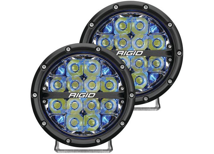 RIGID Industries 360-Series 6 Inch Led Off-Road Spot Beam Blue Backlight Pair