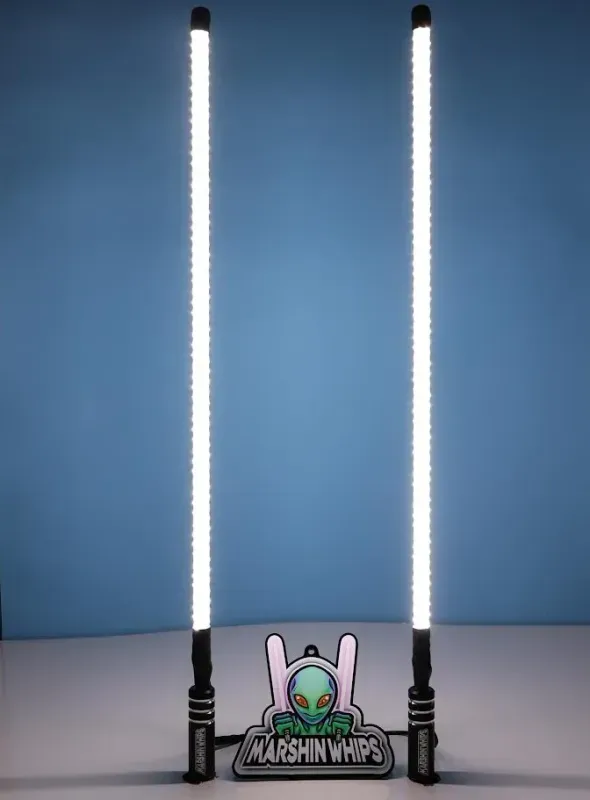 Marshin Whips V2 Black Out - 4FT/White Set of Whips