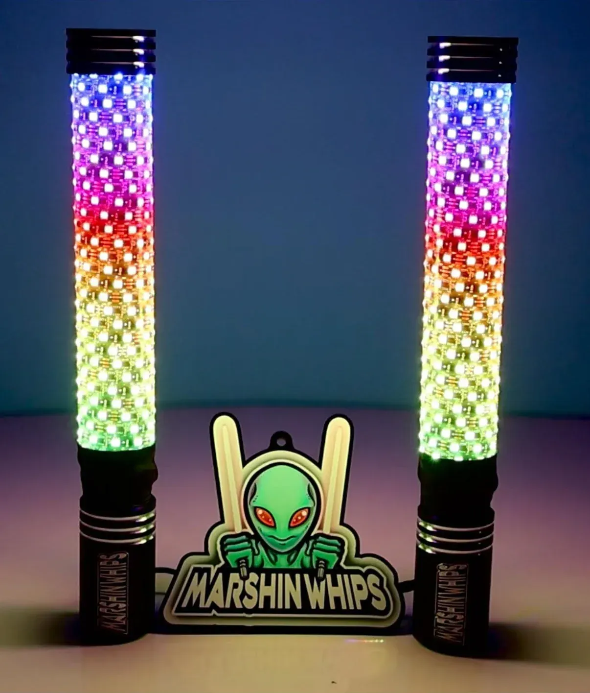 Marshin Whips 2811 RGB Multi-Color LED Fat Whips (2.5FT Set)