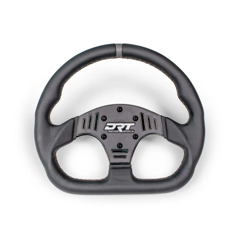 DRT Motorsports 330mm D-Shape Black Leather Steering Wheel DRT Motorsports 330mm D-Shape Black Leather Steering Wheel