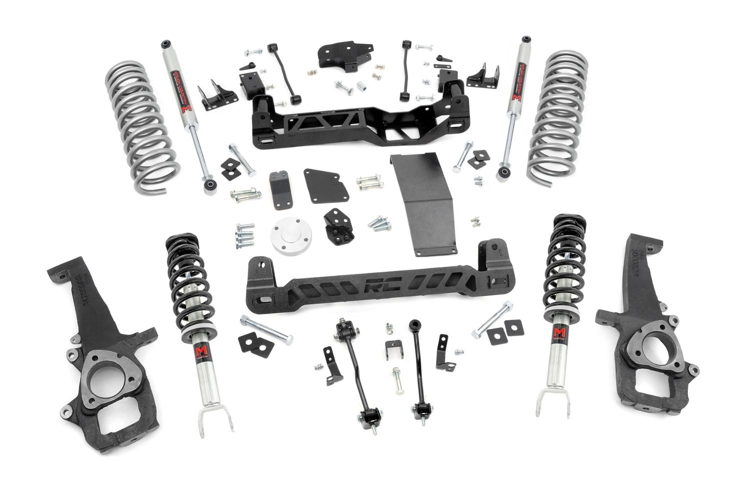 Rough Country 6" Dodge Suspension Lift Kit (12-18 Ram 1500 4WD) With Lifted Struts, V2 Shocks & Rear Variable Rate Coils