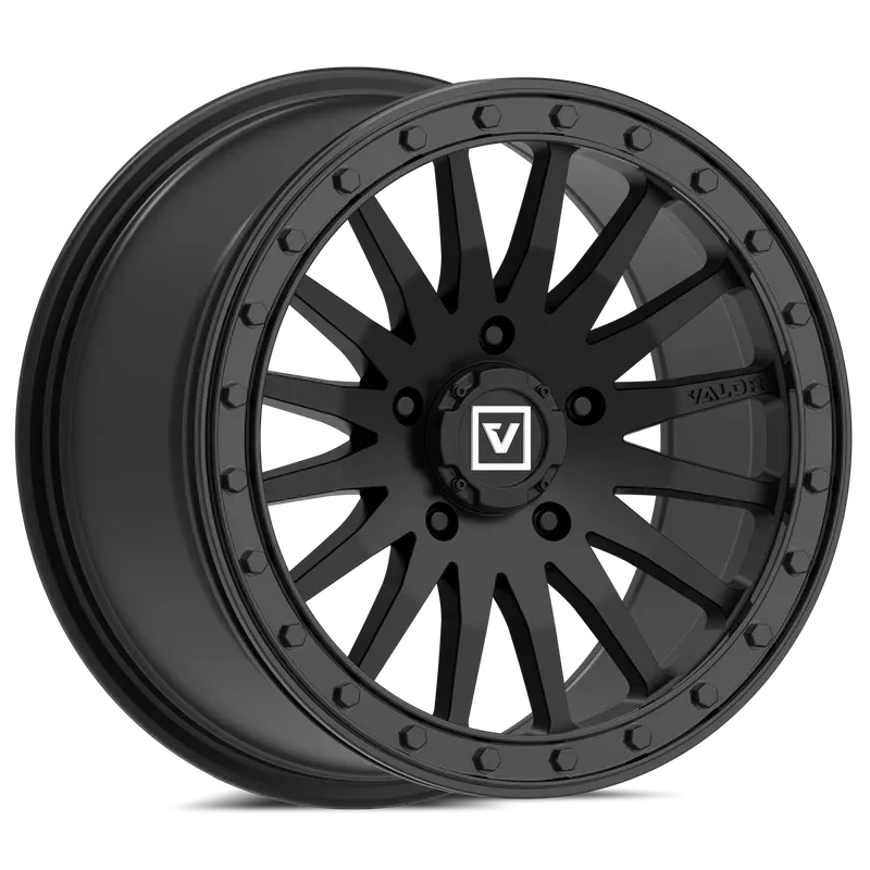 Valor V06 UTV Beadlock 15x8 5x4.5 5x114.3 +40 Satin Black Wheels