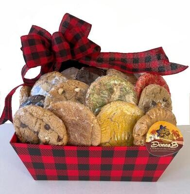 Red &amp; Black Gingham Holiday Themed Cookie Tray