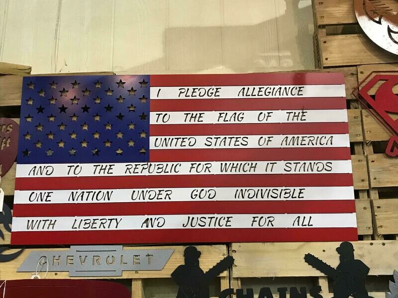 American flag with Pledge