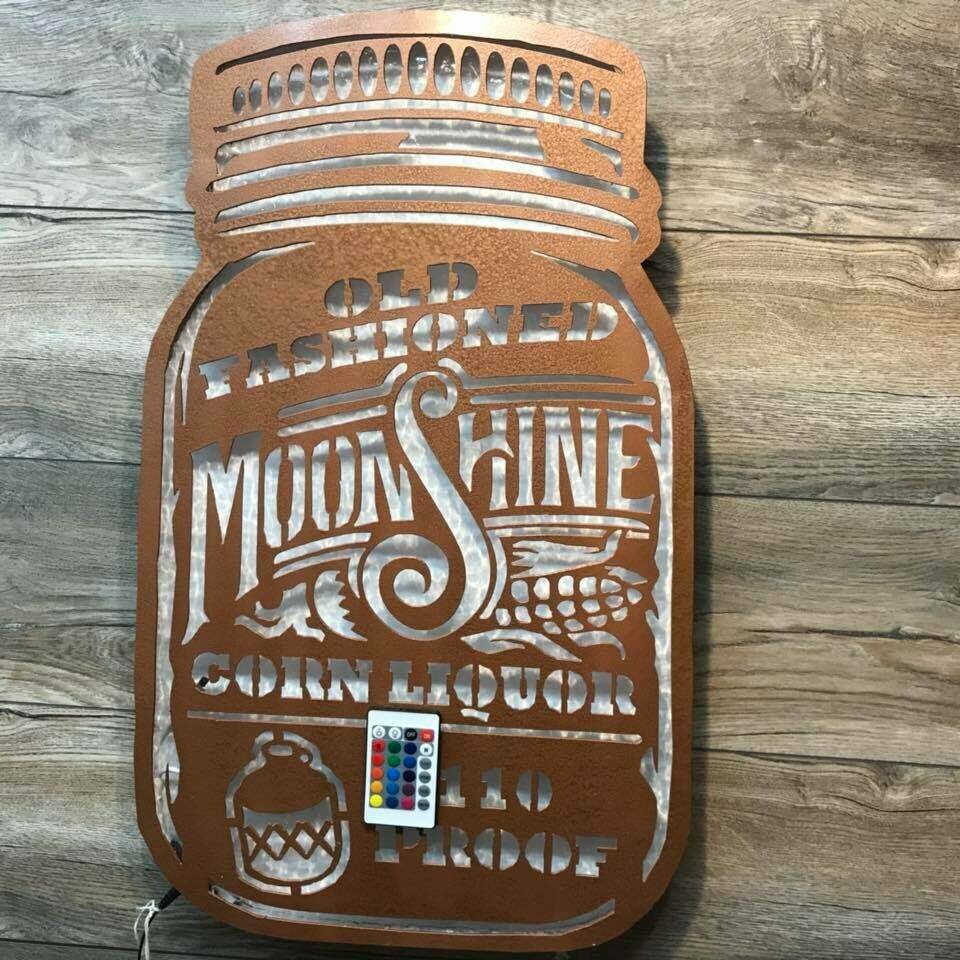Back lit Moonshine Sign