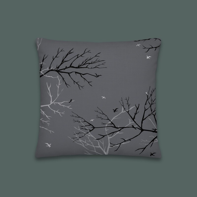 Birds waiting for snow - Premium Pillow